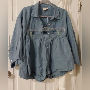 Deiji Studios luxury linen pajama set! Perfect condition.